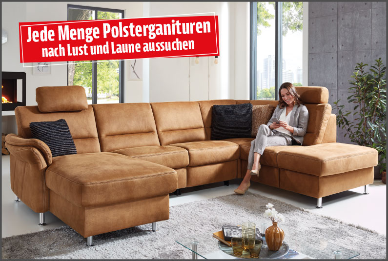 Jede Menge Polstergarnituren - nach Lust und Laune aussuchen